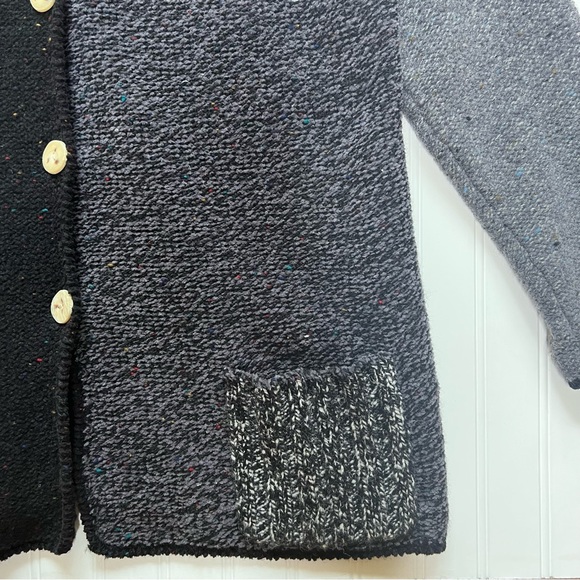 Susan Bristol Long Gray/ Black Patchwork Sweater/ Cardigan - Picture 4 of 15